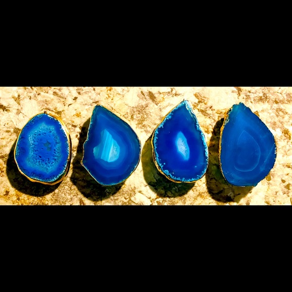 Popsockets with gold trimmed agate slices attached - Picture 1 of 2